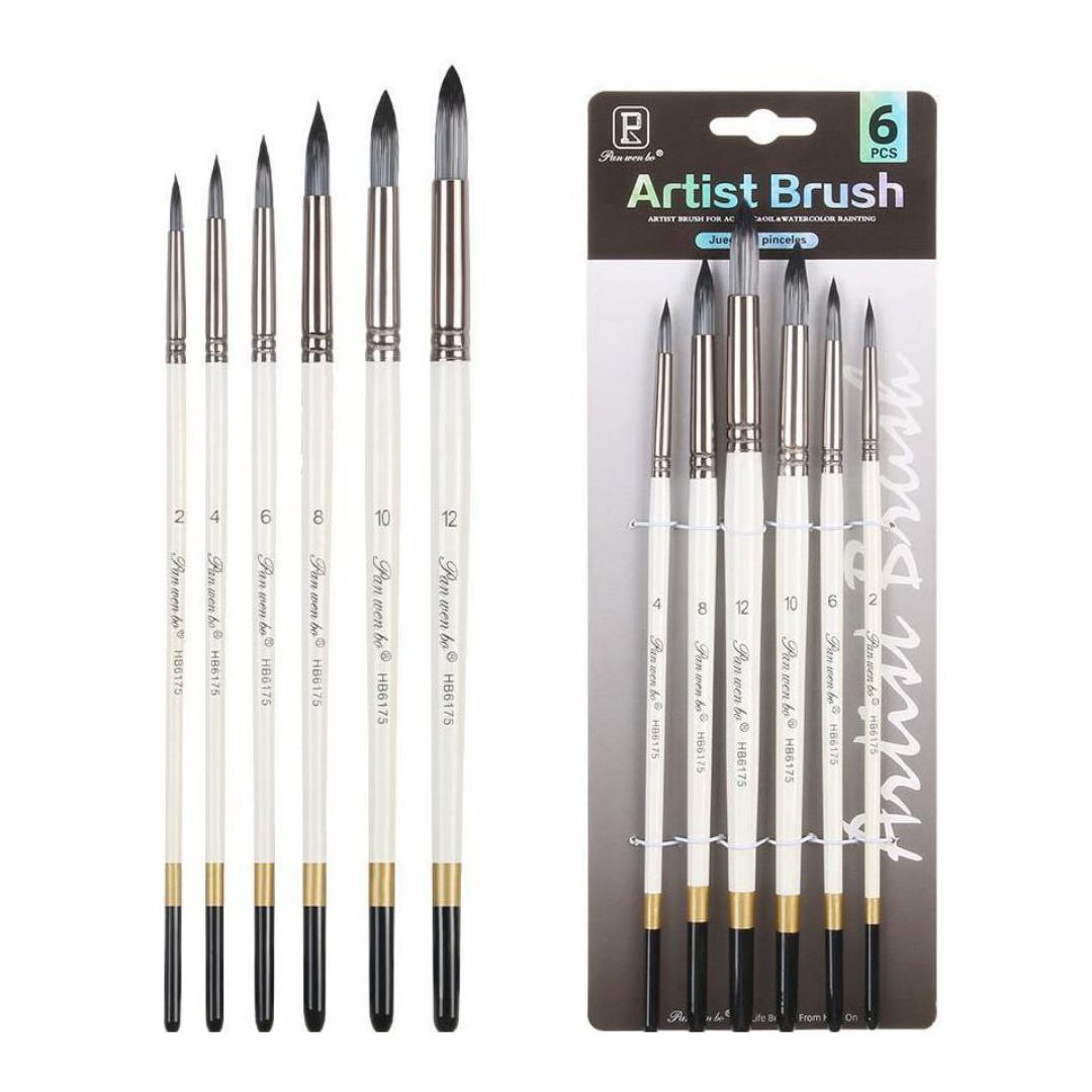 ست قلمو 6 عددی ارتیست براش گرد