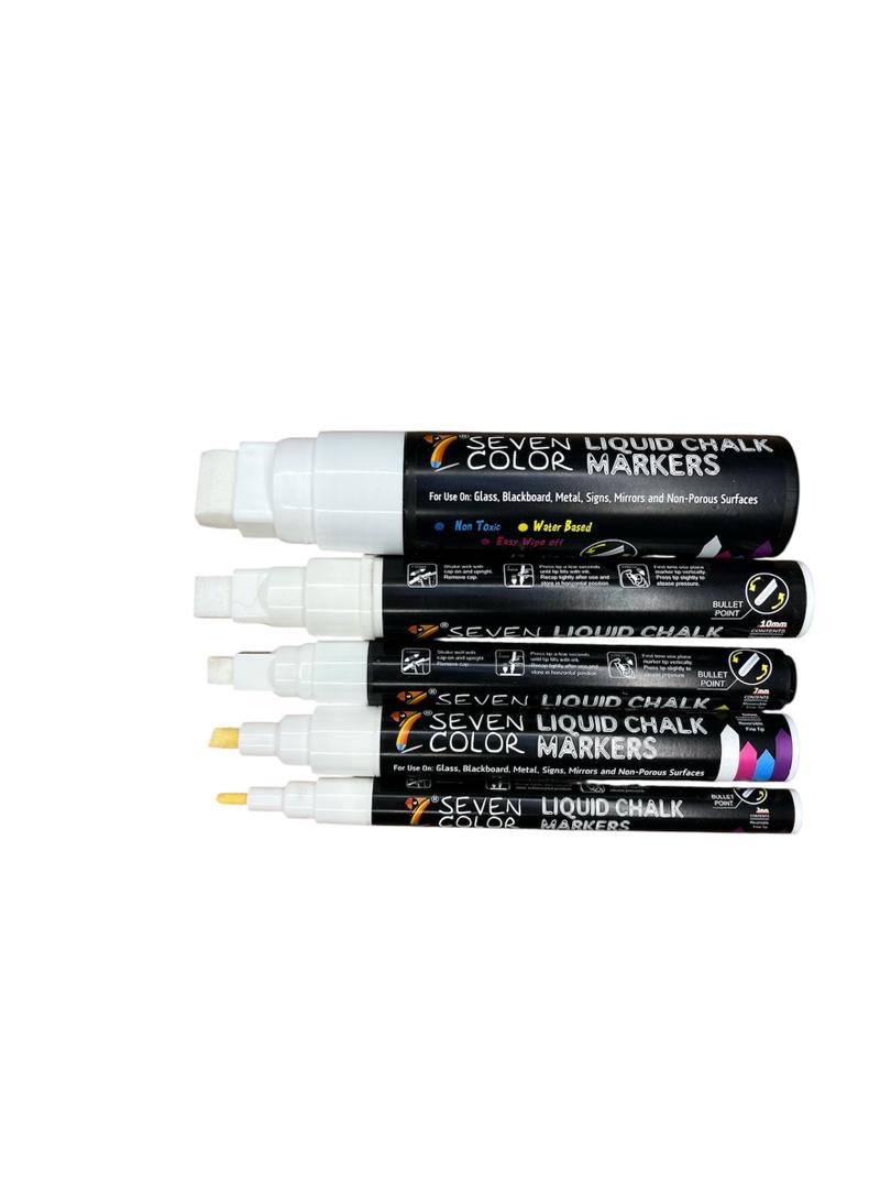 ست ماژیک اکرولیک 5عددی سفید تخت وگرد