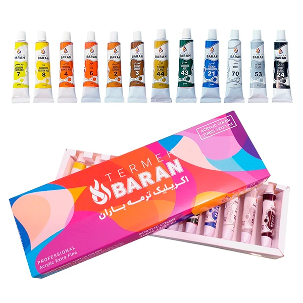 ست رنگ اکریلیک ترمه باران(12 رنگ)