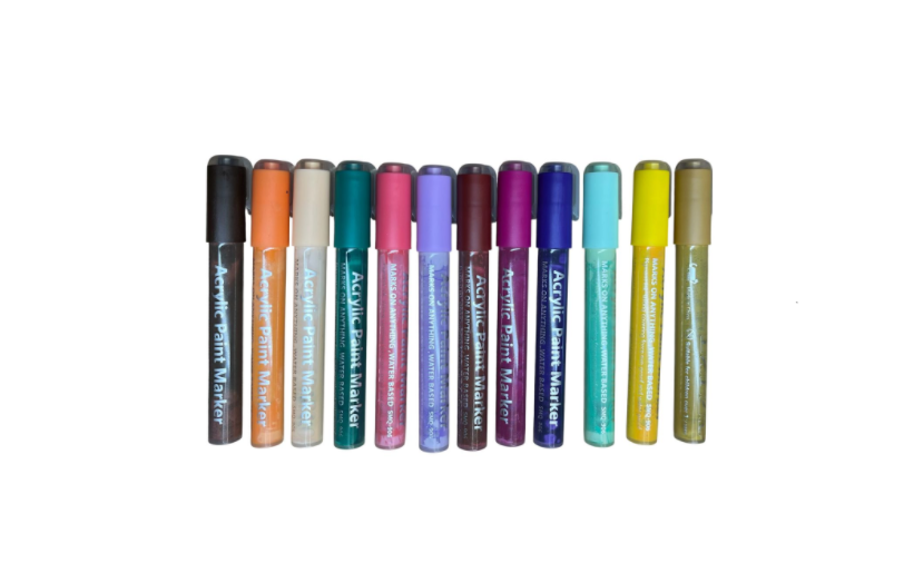 ست 12رنگ ماژیک اکرولیک دوسر(تخت وگرد)