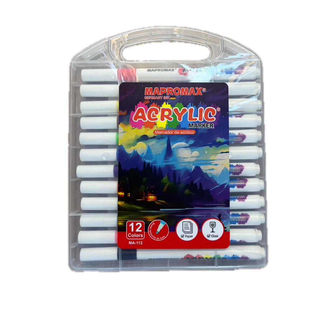 ماژیک اکرولیک پرومکس گرد 12 رنگ